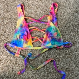 Hot topic tie dye PRIDE collection bikini top